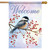 Red Berries Chickadee House Flag