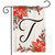 Poinsettia Monogram T Garden Flag