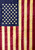 Briarwood Lane Tea Stained Embroidered American Garden Flag with gold stars and stripes on stand set.