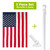Briarwood Lane Embroidered American House Flag with white metal flag pole and adjustable bracket giftset combo.
