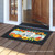 Briarwood Lane Happy Fall Pumpkins Primitive Doormat with gourds, leaves on porch, colorful fall decor.