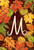 Fall Leaves Monogram Letter M Garden Flag