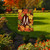 Briarwood Lane small, colorful fall leaf garden flag with monogram letter M on decorative seasonal display.