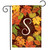 Briarwood Lane small garden flag with colorful fall leaves and large S, perfect for autumn decor.