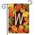 Briarwood Lane Fall Leaves Monogram Letter W colorful garden flag with bright autumn foliage display.
