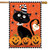 Black Kitty Halloween House Flag
