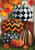 Briarwood Lane designed garden flag with colorful, cheery pumpkins and stripes, dots, checkered patterns on.
