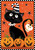 Briarwood Lane's Black Kitty Halloween Garden Flag with jack-o-lanterns and cat in festive holiday decor.