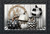 Briarwood Lane Black White Pumpkins Fall Doormat with decorative pumpkins and wheat in black frame.