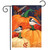 Briarwood Lane garden flag with colorful chickadees on pumpkins, autumn design for porch or yard display.