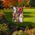 Briarwood Lane garden flag with colorful cardinals on a birch tree in autumn, small printed decorative display.