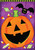 Briarwood Lane small printed Halloween house flag with jack o-lantern, bats, candy, and colorful fall decor.