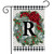 Winter Wreath Monogram Letter R Garden Flag