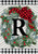 Winter Wreath Monogram Letter R Garden Flag