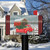 Briarwood Lane festive mailbox cover with red truck and Christmas tree on a snowy country road.