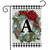 Winter Wreath Monogram Letter A Garden Flag