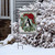 Briarwood Lane Winter Wreath Monogram Letter A garden flag with greenery, berries, and festive design.