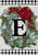 Winter Wreath Monogram Letter E Garden Flag