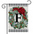 Winter Wreath Monogram Letter F Garden Flag