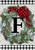 Winter Wreath Monogram Letter F Garden Flag