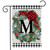 Briarwood Lane Winter Wreath Monogram Letter M Garden Flag with greenery, berries, and festive design.