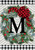 Briarwood Lane Winter Wreath with greenery, berries, and red bow displays large M on festive garden flag.