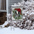 Briarwood Lane Winter Wreath Monogram Letter M garden flag with greenery, berries, and festive design.