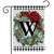 Winter Wreath Monogram Letter W Garden Flag