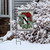 Winter Wreath Monogram Letter N Garden Flag
