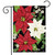 Briarwood Lane festive Christmas garden flag with red and white poinsettias, holly, and flowers.