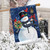 Briarwood Lane Snowman Holiday Cheer Christmas House Flag with cardinals, hat, scarf on a lamp post.
