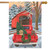 Winter Puppy Pickup Christmas House Flag