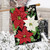 Festive Poinsettias Christmas House Flag