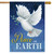 Briarwood Lane Christmas house flag with white dove, olive branch, and Peace on Earth text.