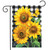 Checkered Sunflowers Summer Garden Flag