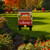 Pumpkin Truck Burlap Fall Garden Flag