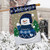 Happy Snowman Burlap Winter House Flag