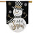 Checkered Snowman Burlap Winter House Flag