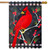 Winter Cardinal Burlap House Flag