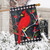 Winter Cardinal Burlap House Flag