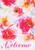 Watercolor Floral Spring Burlap House Flag