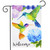 Hummingbirds and Hydrangeas Spring Burlap Garden Flag