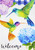 Briarwood Lane spring garden flag with colorful hummingbirds, hydrangeas, and 'Welcome' on burlap, perfect for spring decor.