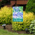 Briarwood Lane small printed Succulents Spring Burlap Garden Flag with colorful cheerful design on display outdoors.