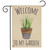 Briarwood Lane small striped garden pot spring burlap garden flag with colorful cheery welcome design.