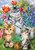 Briarwood Lane Garden Cats Spring Garden Flag with colorful kittens and flowers on small printed fabric.