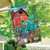 Briarwood Lane Farm In Spring House Flag with colorful garden truck and barn design outdoors.