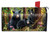Briarwood Lane Black Bear Family Nature Mailbox Cover with forest scenery and pink flowers design.