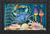 Briarwood Lane Crab Walk Summer Doormat with crab, shells, and fishing floats design on blue background.