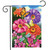 Briarwood Lane small printed garden flag with colorful zinnias and insects for spring and summer decor.